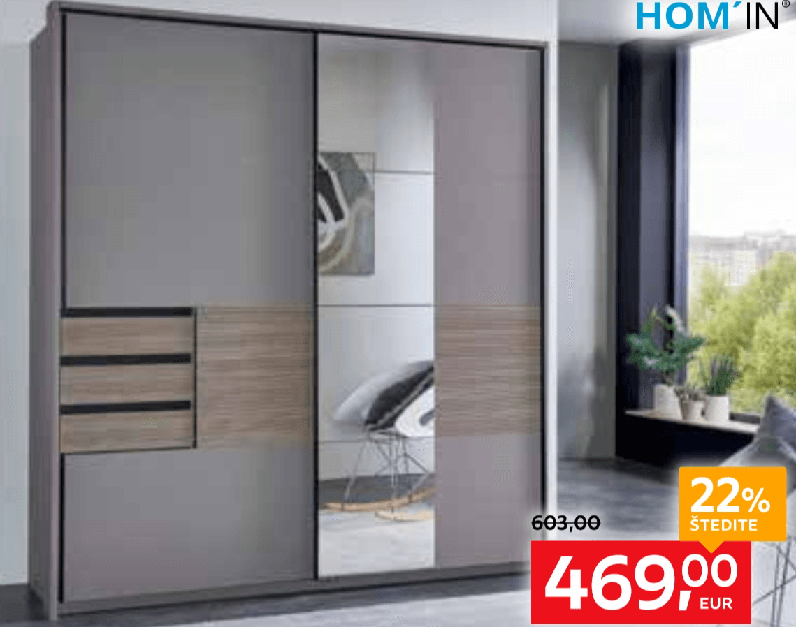 Ormar s kliznim vratima Bremen HOM'IN - Akcija u trgovini Lesnina