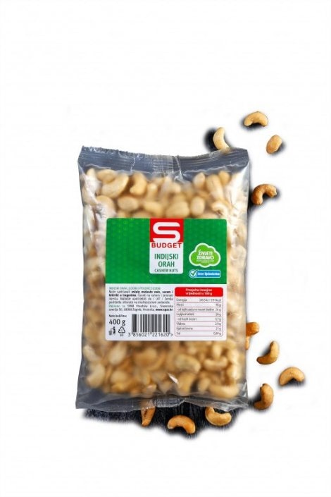 Indijski orah sirovi 400 g Budget - Akcija u trgovini Spar