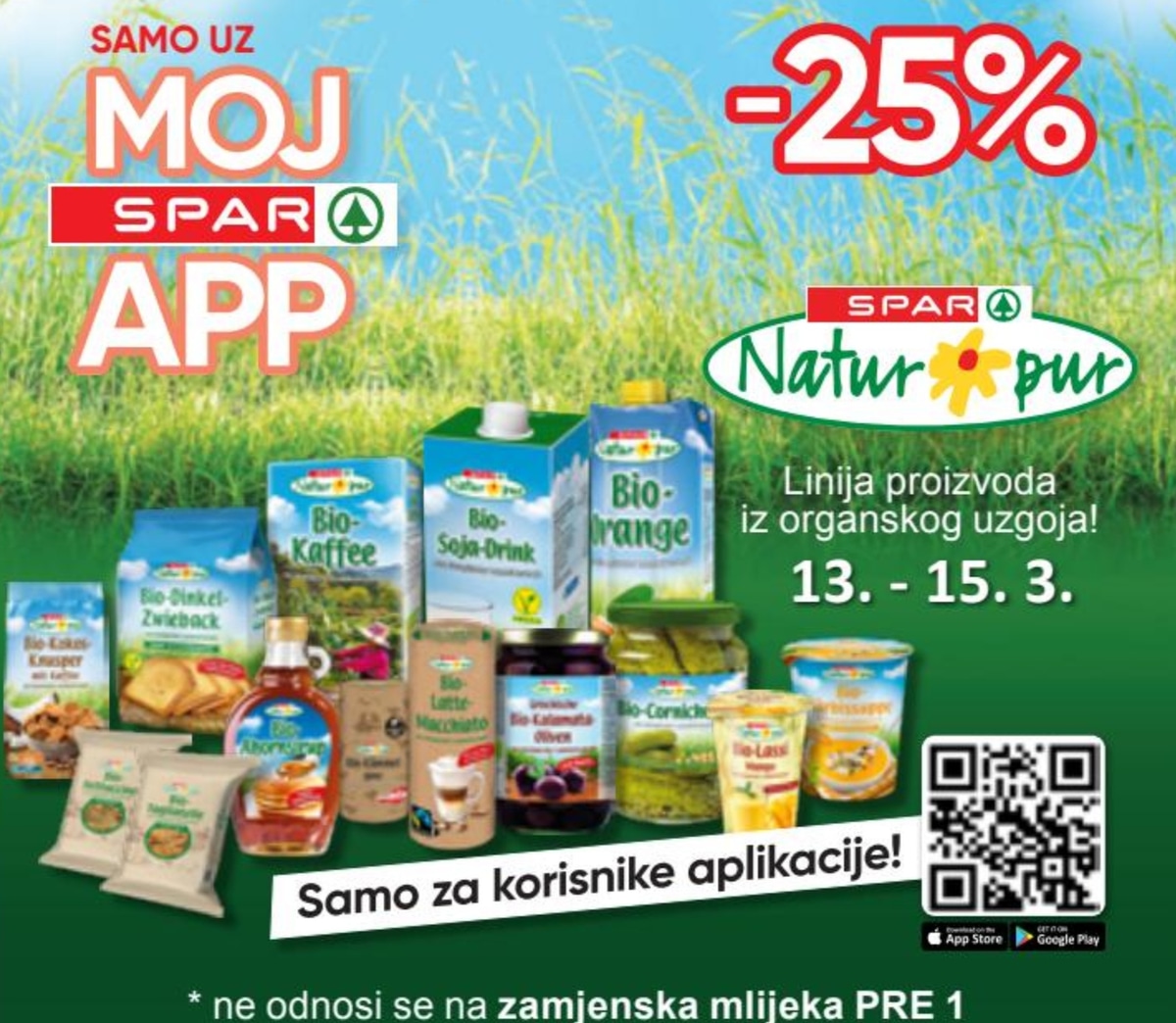 Linija proizvoda Natur pur SPAR Natur pur - Akcija u trgovini Spar