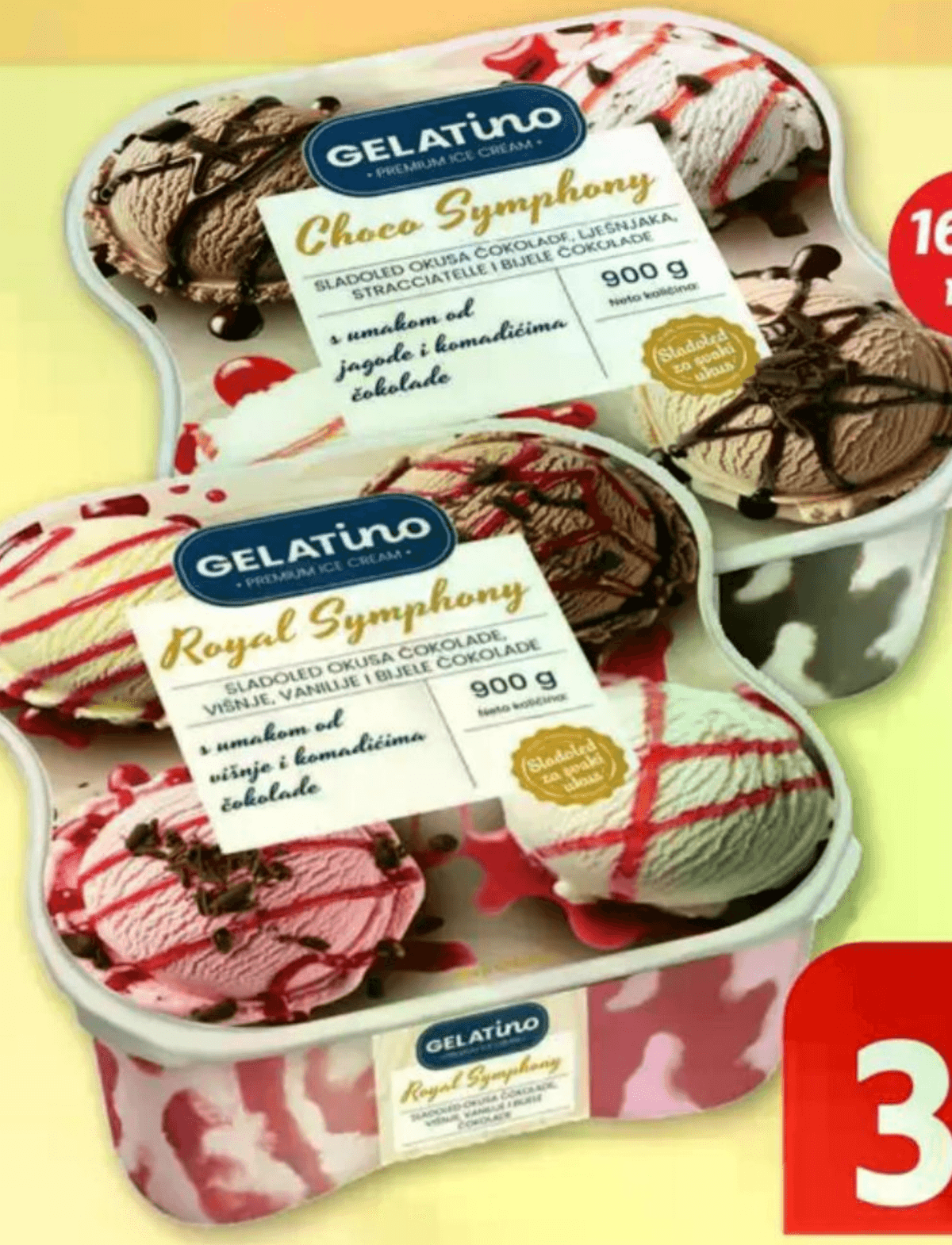 Gelatino Sladoled Royal Symphony ili Choco Symphony 1650 ml - Akcija u trgovini Plodine