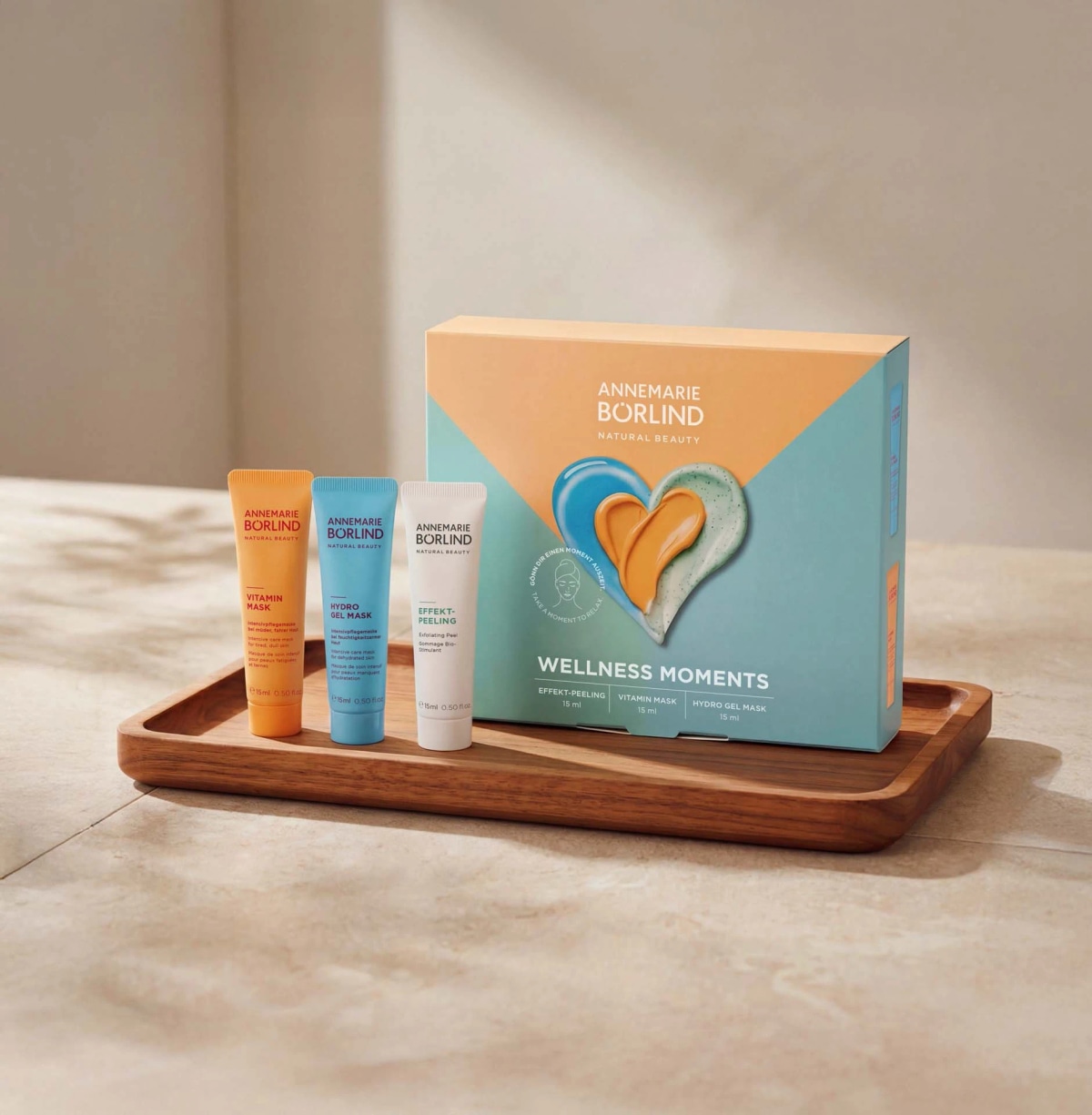 Annemarie Börlind Wellness Moment Set hidrogel maska 15 ml, vitaminska maska 15 ml, efektni piling 15 ml - Akcija u trgovini Mueller