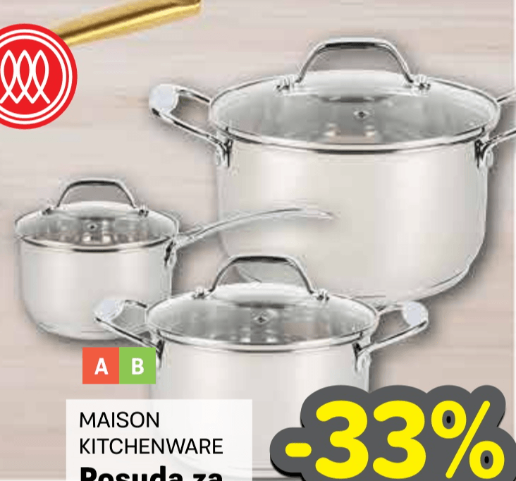 MAISON KITCHENWARE Posuda za kuhanje s poklopcem 16x9,5 cm - Akcija u trgovini Plodine