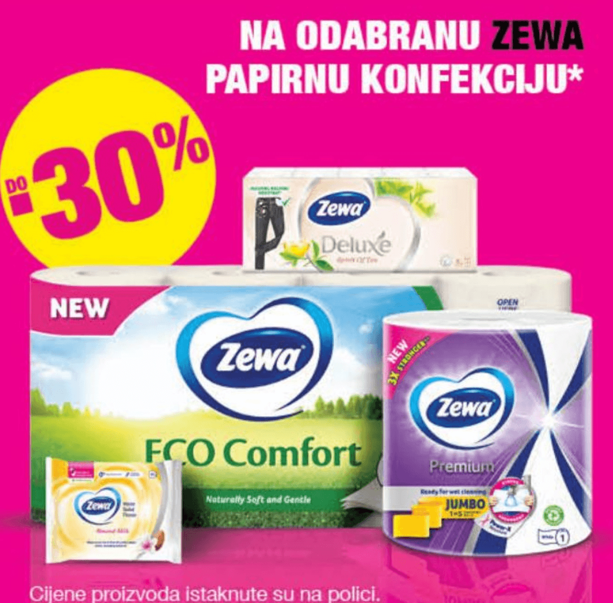 Odabrana Zewa papirna konfekcija - Akcija u trgovini Bipa