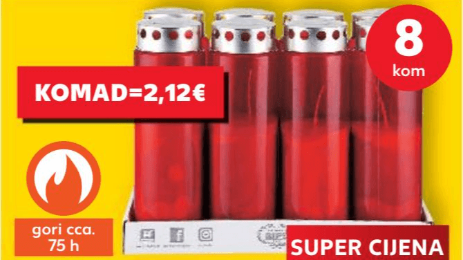 Nadgrobni lampion 8 x 420 g Akcija u trgovini Kaufland