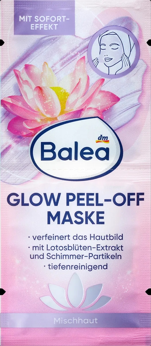 Balea Glow Peel-Off maska za lice 2x8 ml, 16 ml - Akcija u trgovini Dm