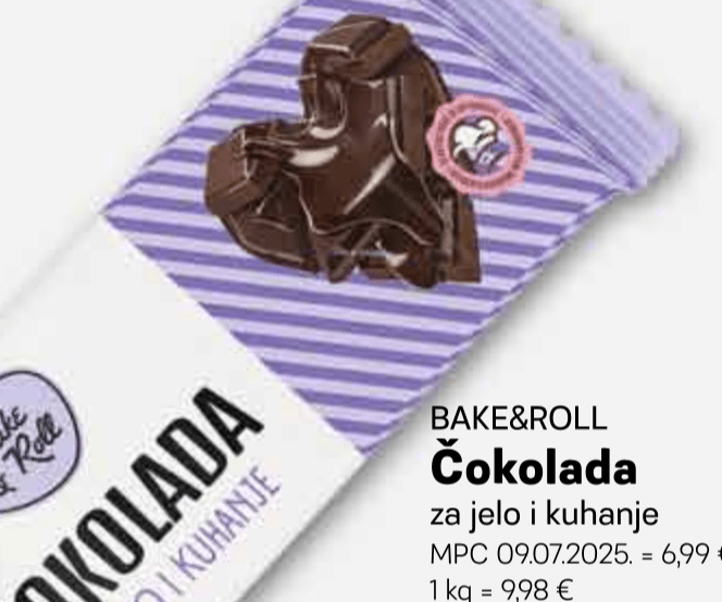 Bake&Roll Čokolada 500 g - Akcija u trgovini Plodine