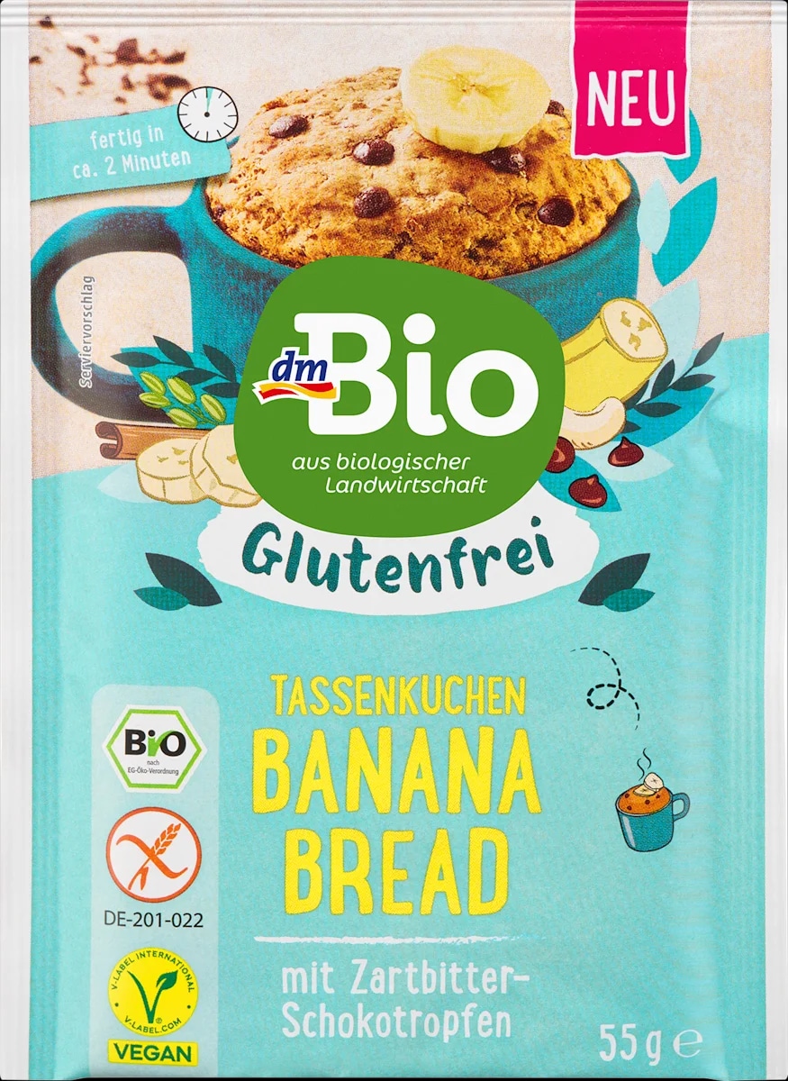 dmBio mješavina za pripremu kolača u šalici Banana Bread 55 g - Akcija u trgovini Dm