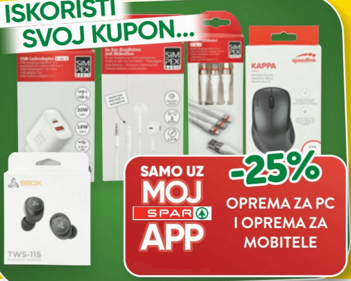 Oprema za PC i oprema za mobitele - Akcija u trgovini Spar