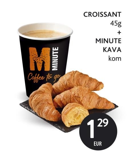 Croissant i Minute kava 45 g + kom Akcija u trgovini Konzum