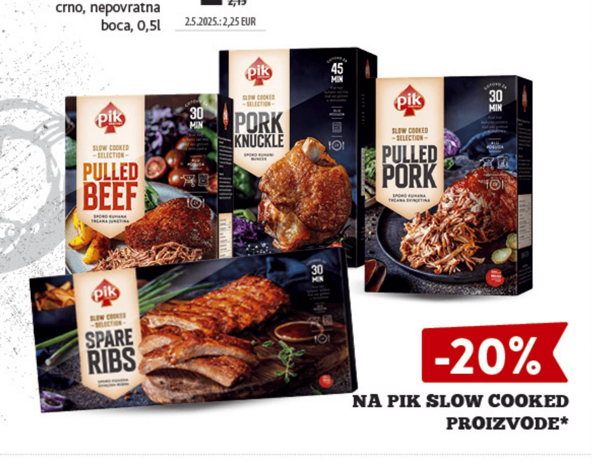 PIK Slow Cooked proizvodi Akcija u trgovini Konzum