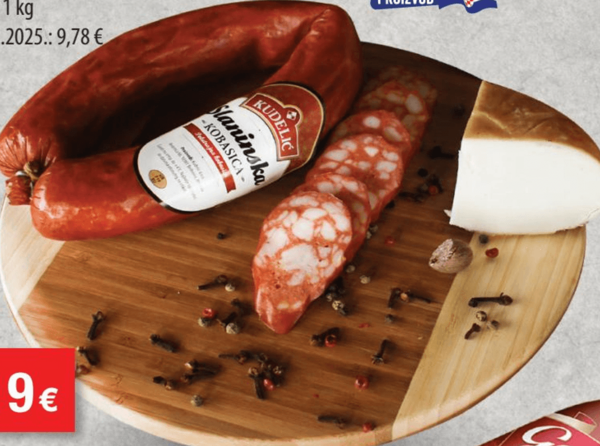 Kobasica Slaninska 1 kg KUDELIĆ - Akcija u trgovini NTL