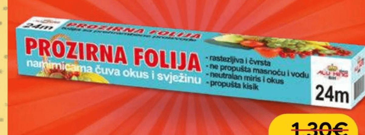 ALUFIX Folija prozirna 24m - Akcija u trgovini Pivac