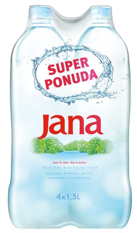 Prirodna izvorska negazirana voda Jana 4x1,5 I - Akcija u trgovini KTC