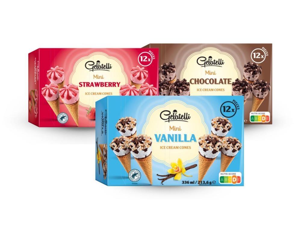 Gelatelli Mini korneti 12 x 28 ml - Akcija u trgovini Lidl
