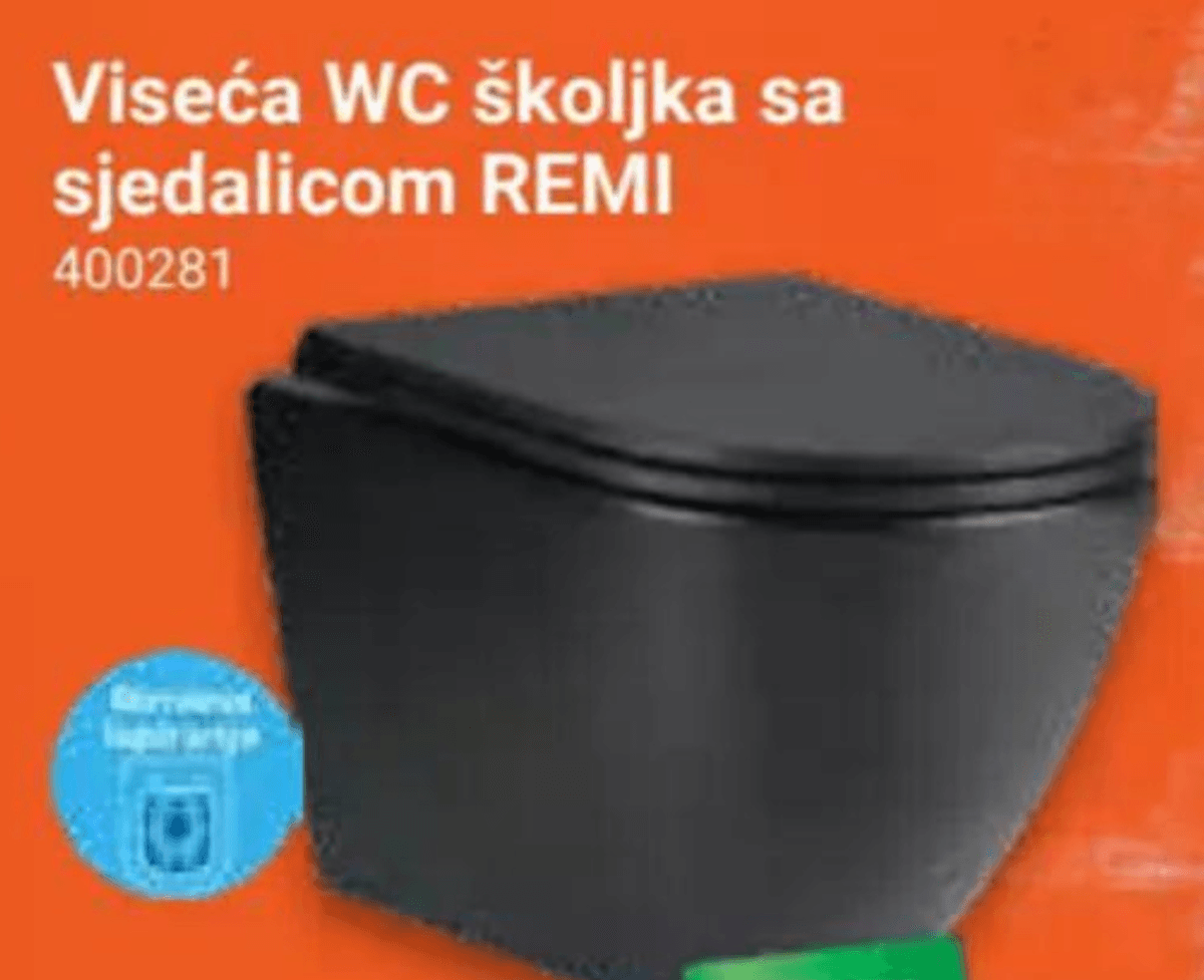 Viseća WC školjka sa sjedalicom REMI - Akcija u trgovini Pevex