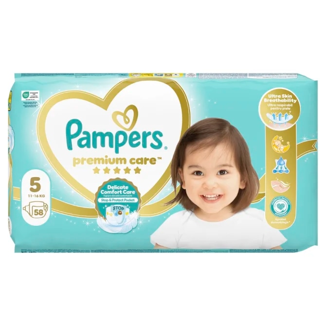 Pampers Premium Care dječje pelene S5 58 kom Akcija u trgovini Konzum