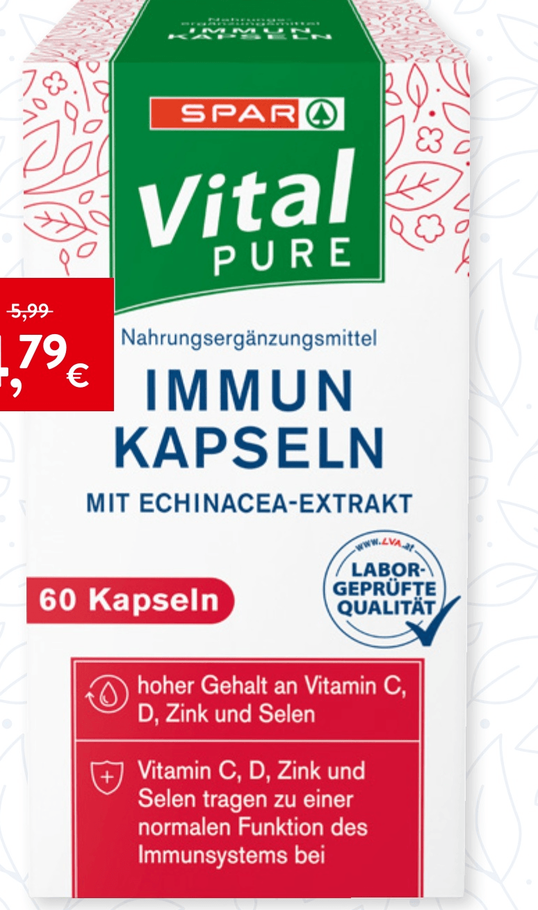 SPAR Vital PURE Immun kapsule 60 kom - Akcija u trgovini Spar