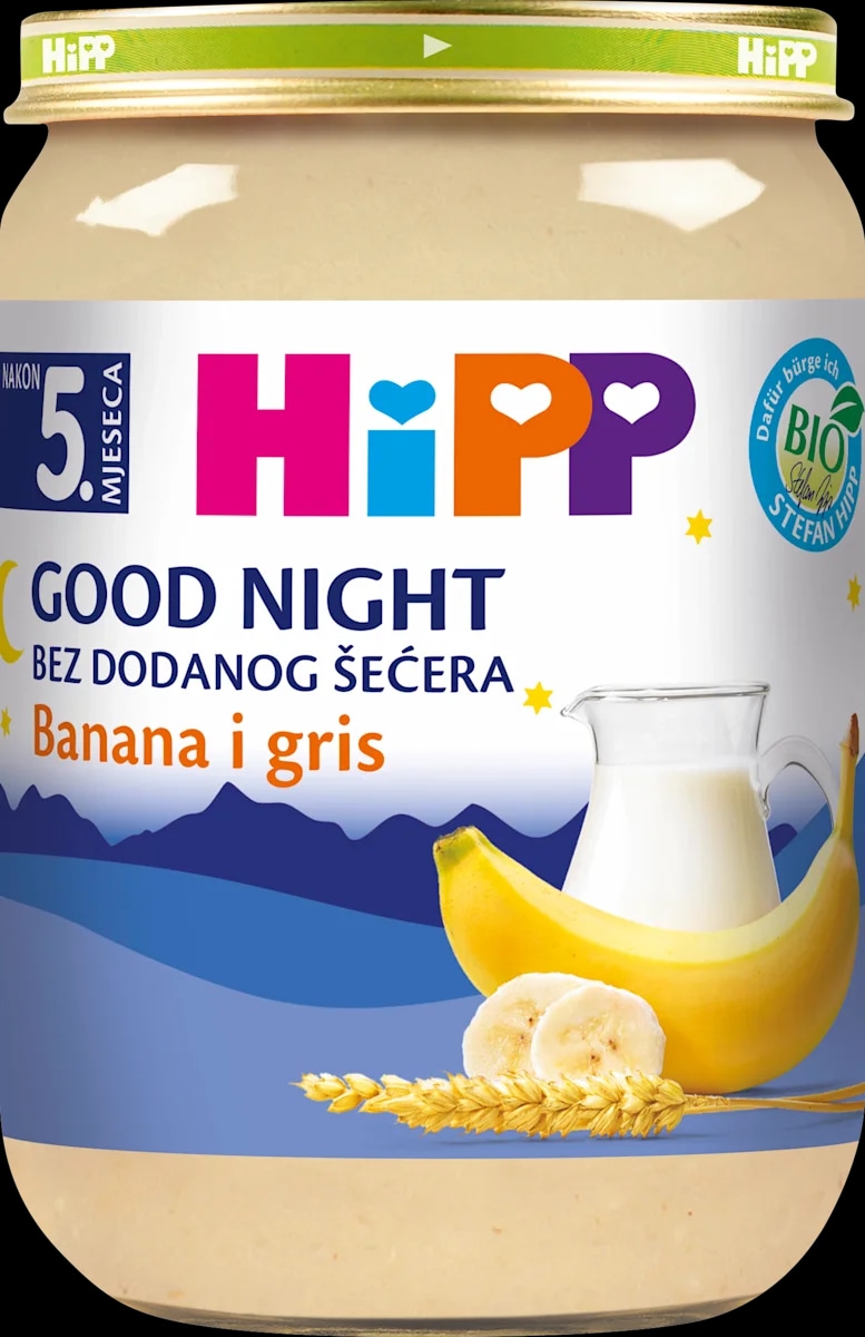 Hipp EKO Good Night mliječna kašica banana i gris 190 g - Akcija u trgovini Dm