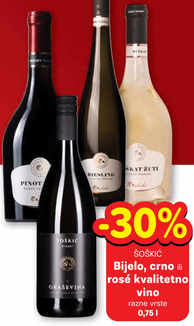 ŠOŠKIĆ Vino 0,75 l - Akcija u trgovini Plodine