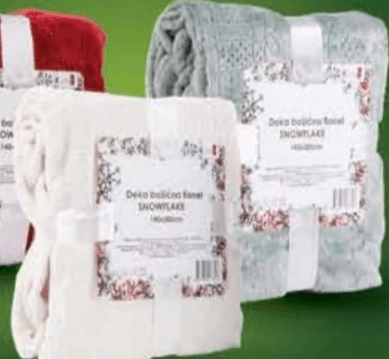 Deka flanel, deka božićna 3D 1 kom - Akcija u trgovini NTL