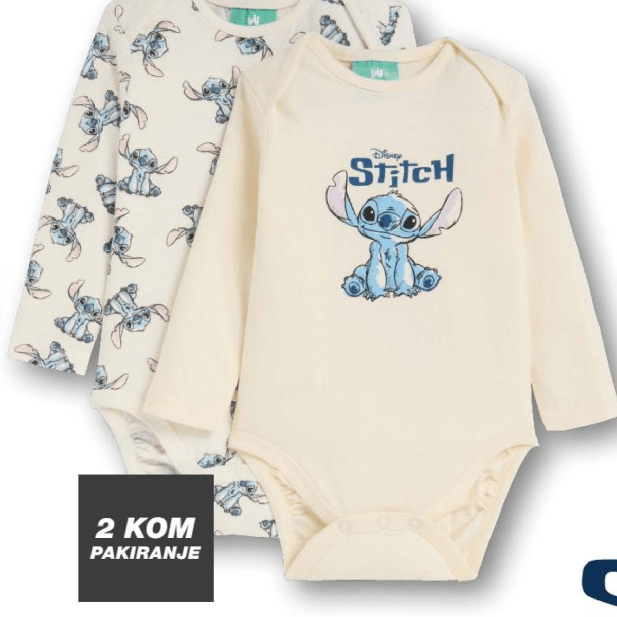 Bodi za bebe Stitch 2 kom Disney Stitch - Akcija u trgovini Kik