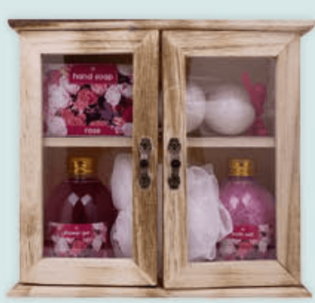 Poklon set Ruža u malom drvenom ormaru - Akcija u trgovini Mueller