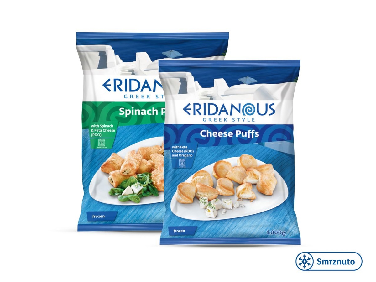 ERIDANOUS Jastučići punjeni sirom ili špinatom i sirom 1 kg - Akcija u trgovini Lidl