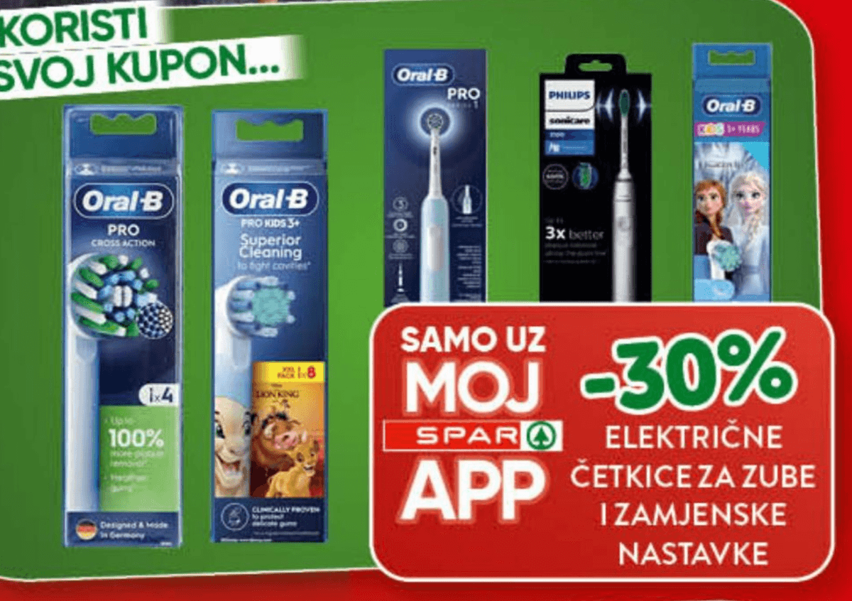 Električne četkice za zube i zamjenske nastavke Oral-B, Philips - Akcija u trgovini Interspar