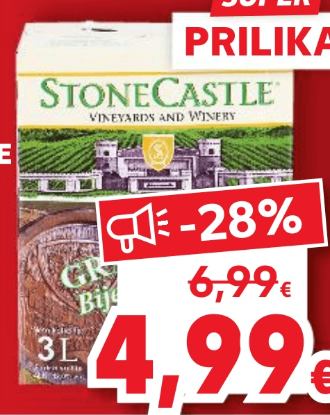 STONECASTLE Vranac ili Graševina 3 L - Akcija u trgovini Kaufland