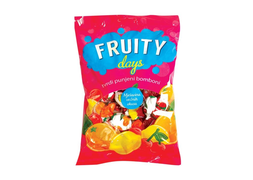 FRUITY DAYS Tvrdi punjeni bomboni 400 g - Akcija u trgovini Ribola