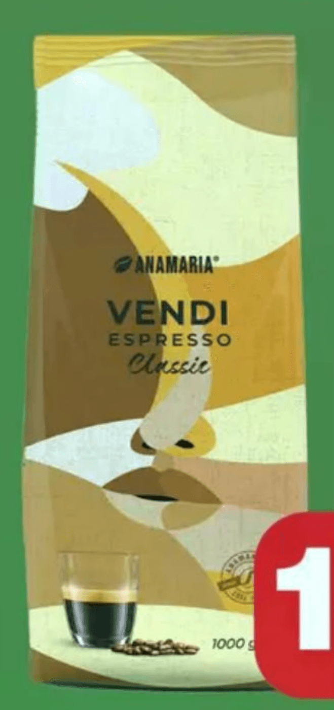 Anamaria Vendi Espresso Kava 1 kg - Akcija u trgovini Stanić Diskont