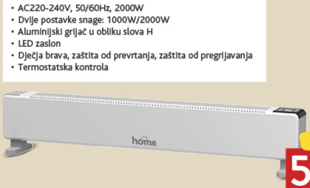 Grijalica Home D01-HE20 - Akcija u trgovini Konzum