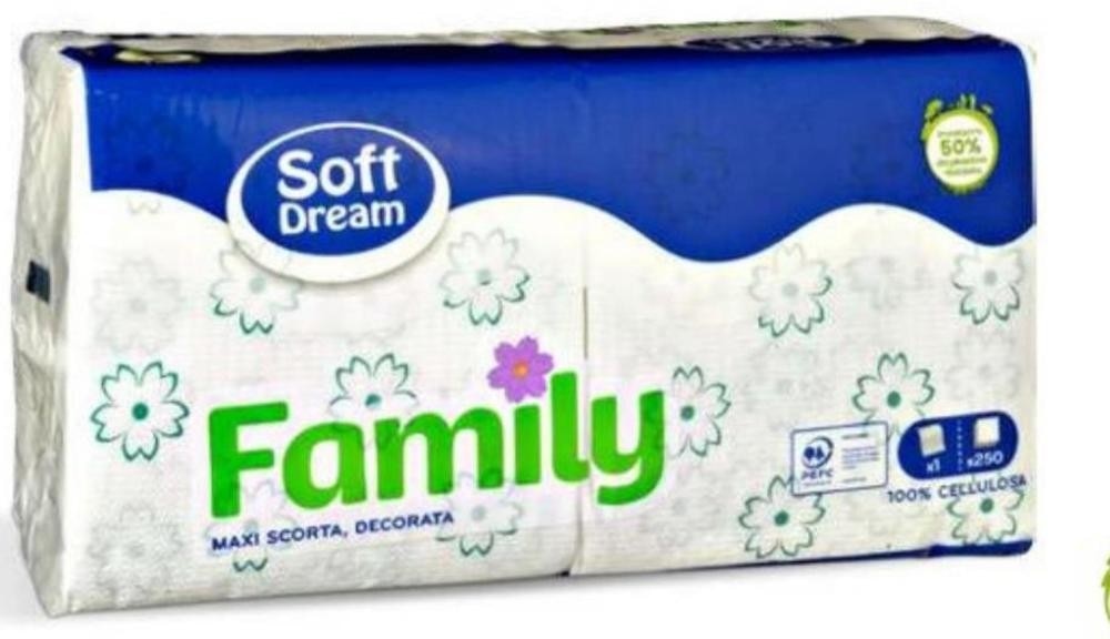 Papirnate salvete Soft Dream Family 1 sloj, 250 kom Akcija u trgovini Eurospin
