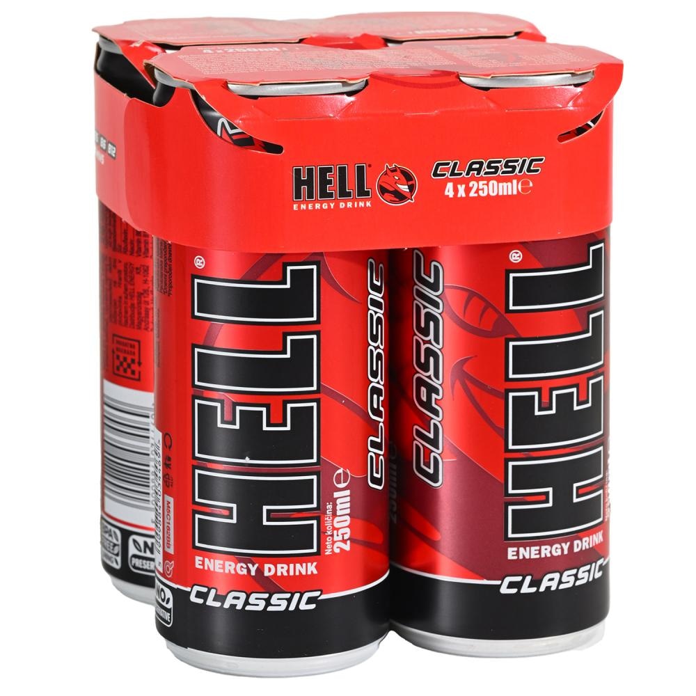 Hell Energetski napitak 4 x 0.25 l - Akcija u trgovini Lidl