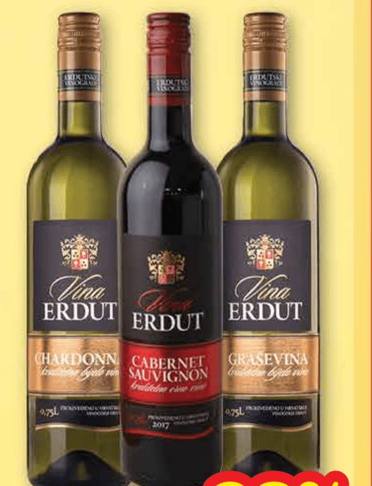 Erdutski vinogradi Kvalitetno vino 0,75 l - Akcija u trgovini Plodine