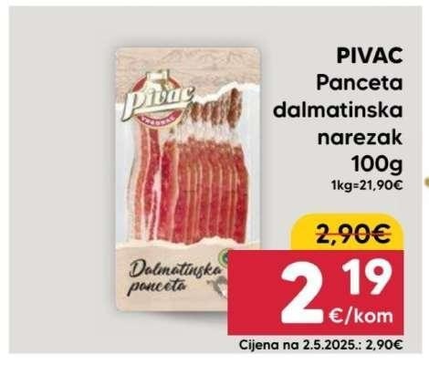 Pivac panceta dalmatinska narezak 100 g Akcija u trgovini Pivac