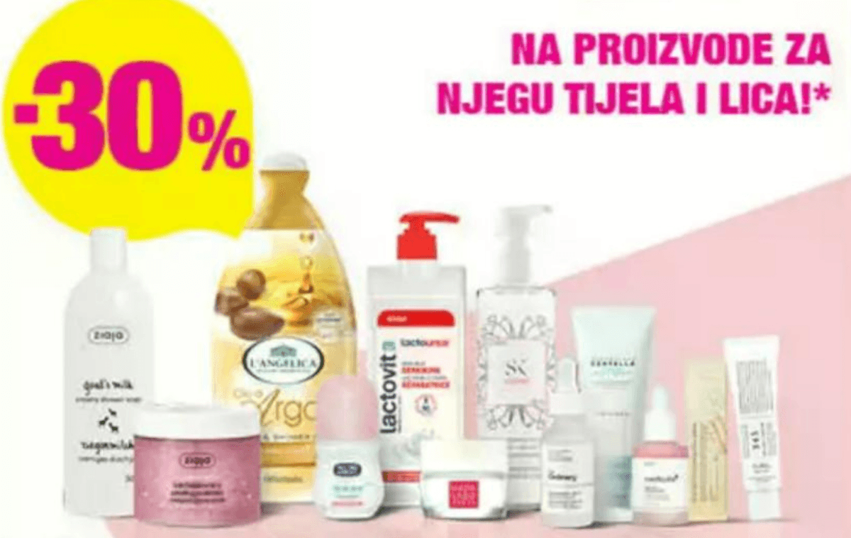 Proizvodi za njegu tijela i lica - Akcija u trgovini Bipa