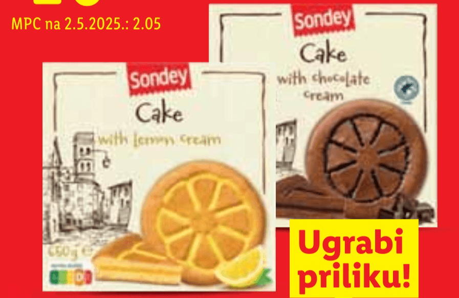 SONDEY Torta 650 g ili 600 g - Akcija u trgovini Lidl
