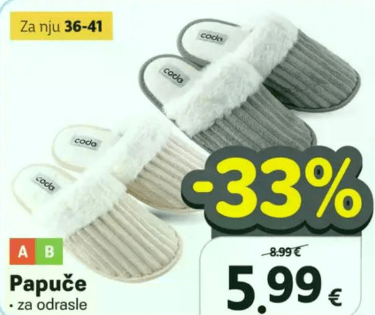 Papuče coda - Akcija u trgovini Plodine