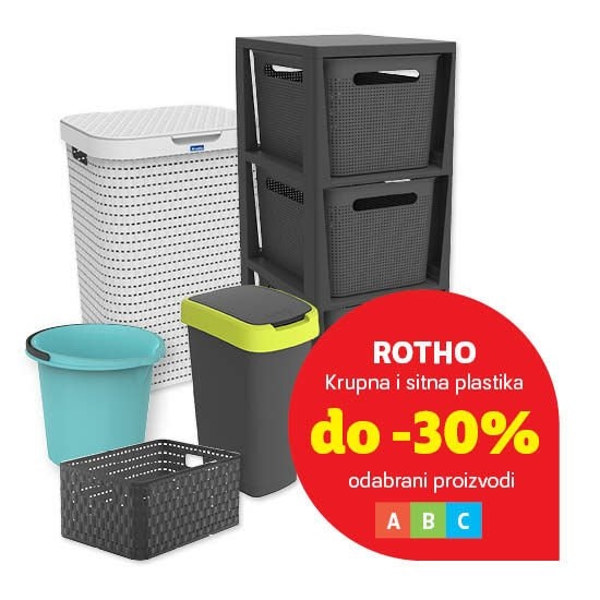 Rotho sitna i krupna plastika Akcija u trgovini Plodine