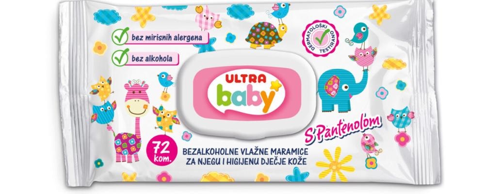 Ultra Baby dječje vlažne maramice s poklopcem 72 kom - Akcija u trgovini Ribola