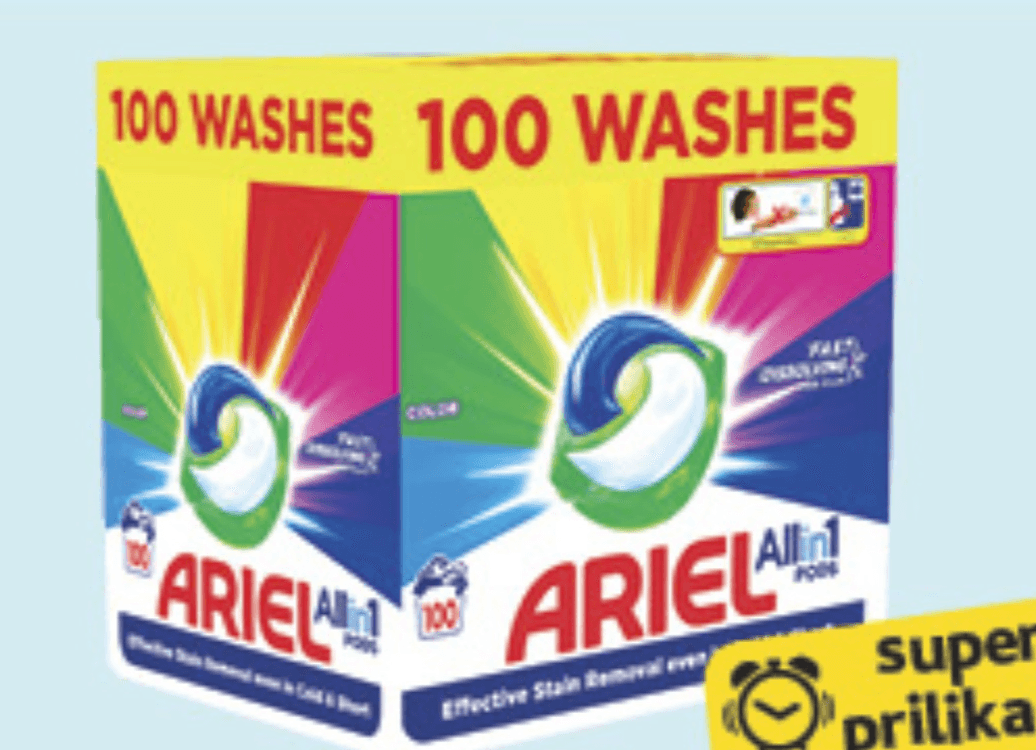 Tablete za strojno pranje rublja 100 tableta Ariel Akcija u trgovini Konzum