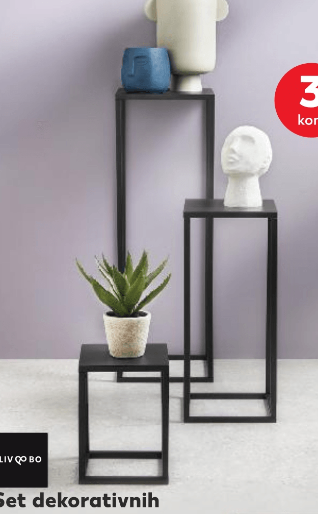 Set dekorativnih stalaka 3 kom - Akcija u trgovini Kaufland