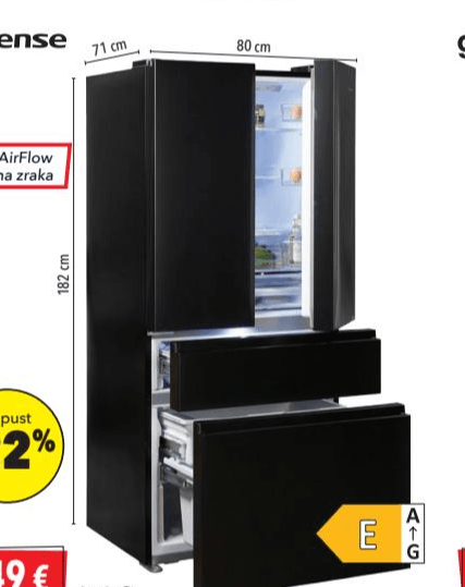 Hladnjak Hisense RFS40N4SBF2 - Akcija u trgovini Harvey Norman