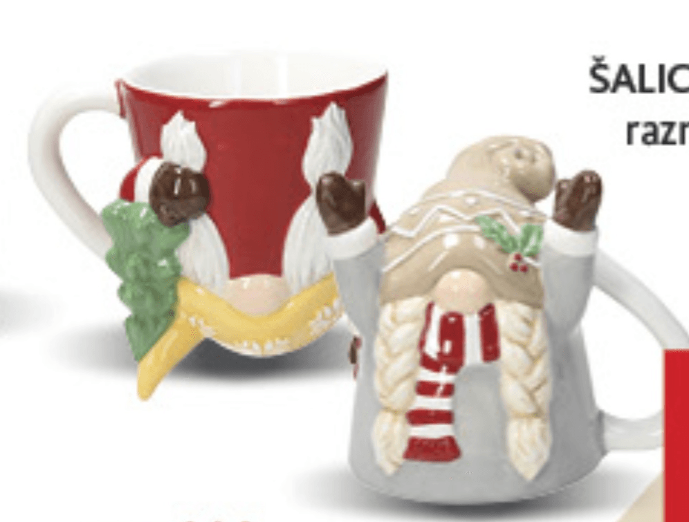 Šalice sa gnomom kom - Akcija u trgovini Konzum