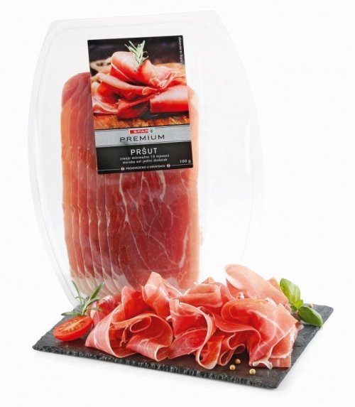 Pršut dalmatinski narezak SPAR PREMIUM 100 g - Akcija u trgovini Interspar