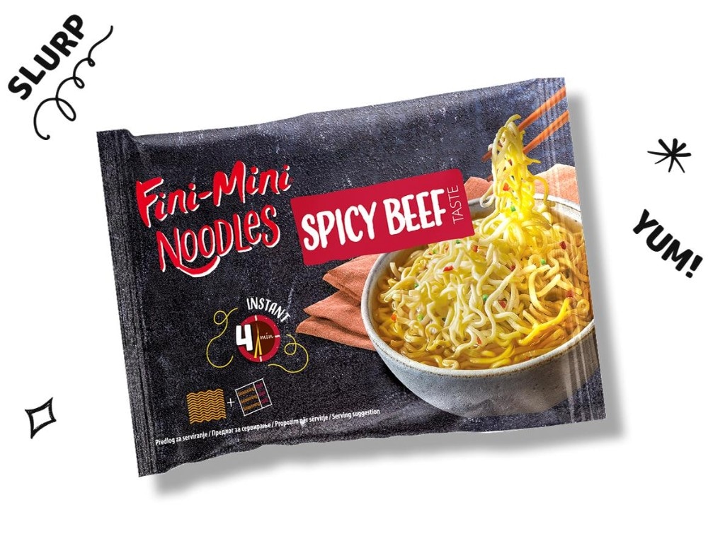 Fini-Mini Noodles Spicy Beef 71g - Akcija u trgovini Žabac