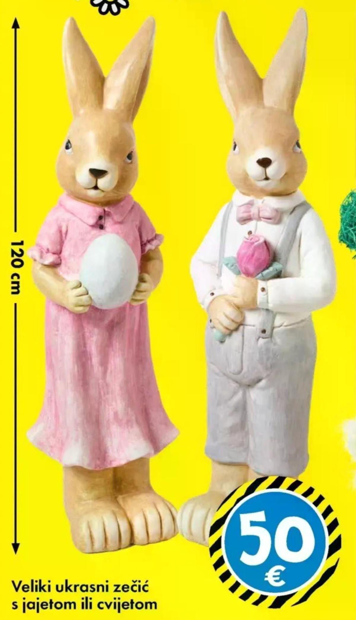 Veliki ukrasni zečić 120 cm - Akcija u trgovini Tedi