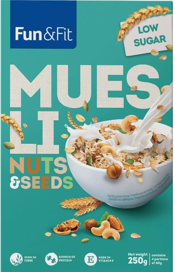 Fun&Fit Muesli Nuts & Seeds 250 g Akcija u trgovini Žabac