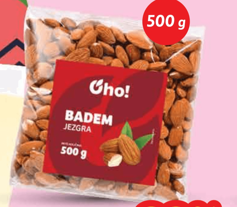 OHO! Badem jezgra 500 g - Akcija u trgovini Plodine